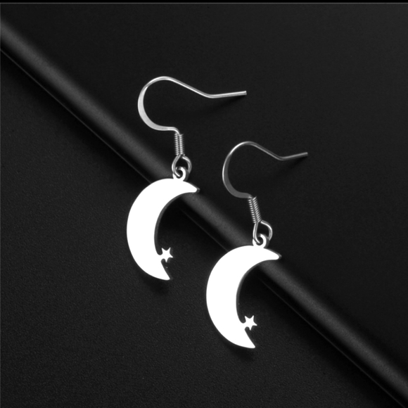 🌙Stainless Steel Moon Earings🌙 - Picture 1 of 1
